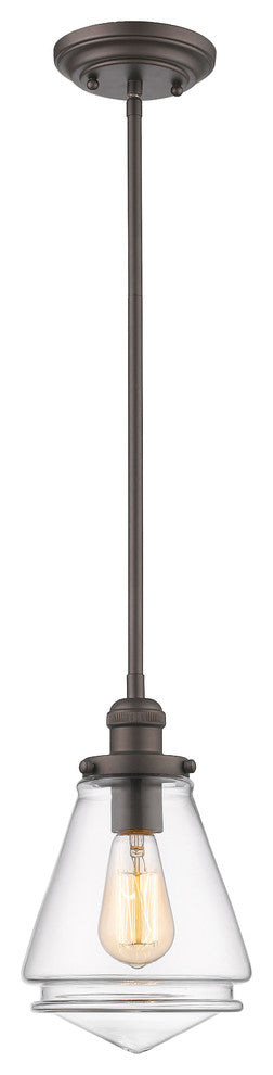 GABRIELLA Transitional 1 Light Rubbed Bronze Ceiling Mini Pendant 7inches Wide