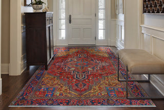 Fine Vintage Heriz Masamba Red/Navy Rug, 7'5 x 9'11