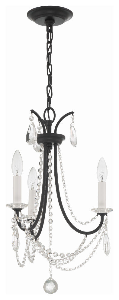 Karrington 3-Light Matte Black Mini Chandelier