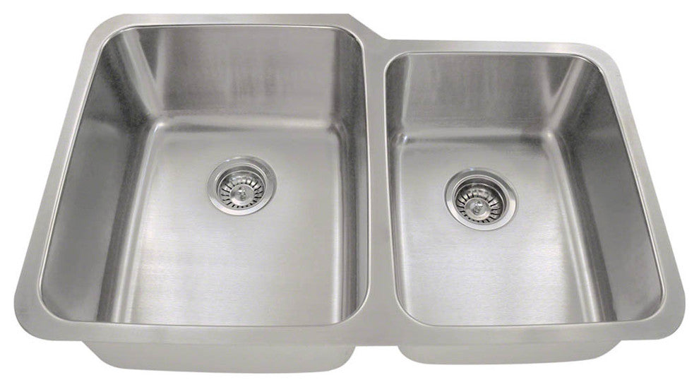 PL315 Offset Double Bowl Stainless Steel Sink