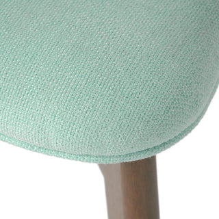 GDF Studio Mid-Century Modern Upholstered Dining Chairs, Set of 4, Mint/Walnut