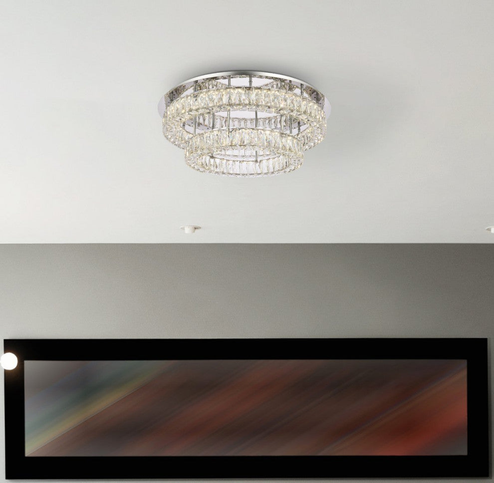 Modern Chrome 2-Light Flush Mount