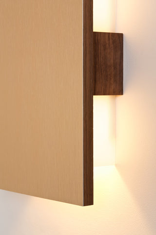 Tersus LED Wall Sconce, Oiled Walnut/Brushed Brass