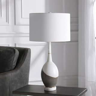 Uttermost Tanali Transitional Concrete Resin and Iron Table Lamp in Gray/White