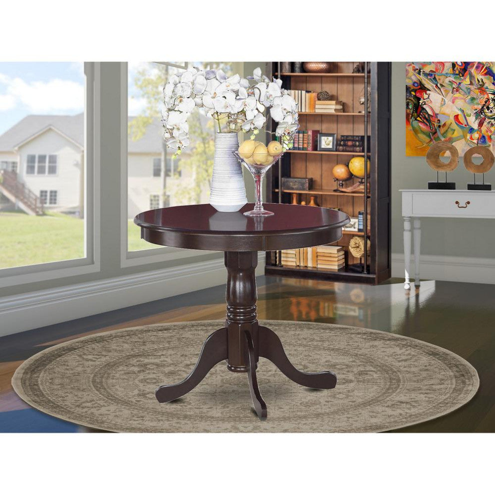 3-Piece Small Kitchen Table, Chairs Set, Round Table Plus 2 Dining Chairs