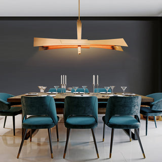Solara Integrated LED Chandelier, Brass, 72 Inches