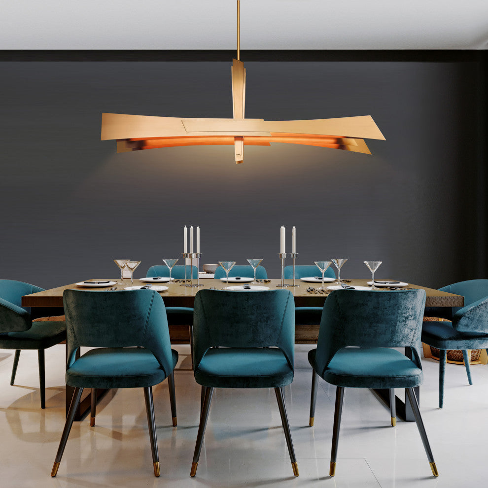 Solara Integrated LED Chandelier, Brass, 72 Inches