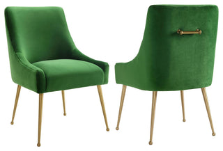 Beatrix Green Velvet Side Chair - Green