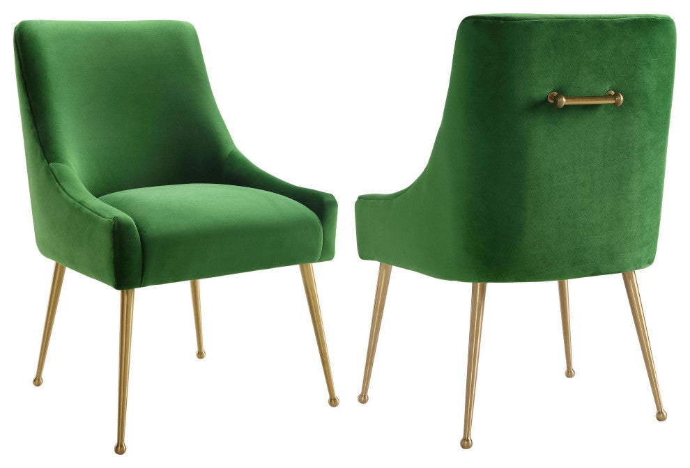 Beatrix Green Velvet Side Chair - Green