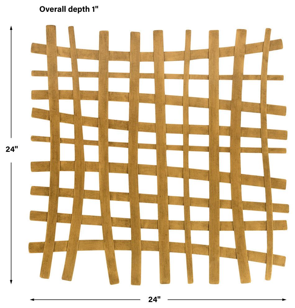 Uttermost 04333 Gridlines Gold Metal Wall Decor