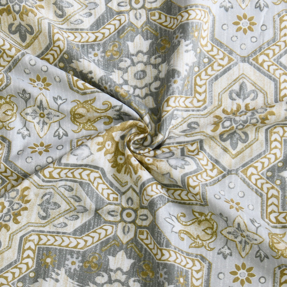 Printed Microfiber 2 Piece Curtain Set, Lanza, 60" X 96"