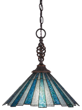 Elegante 1-Light Pendant, Dark Granite/Sea Ice Art