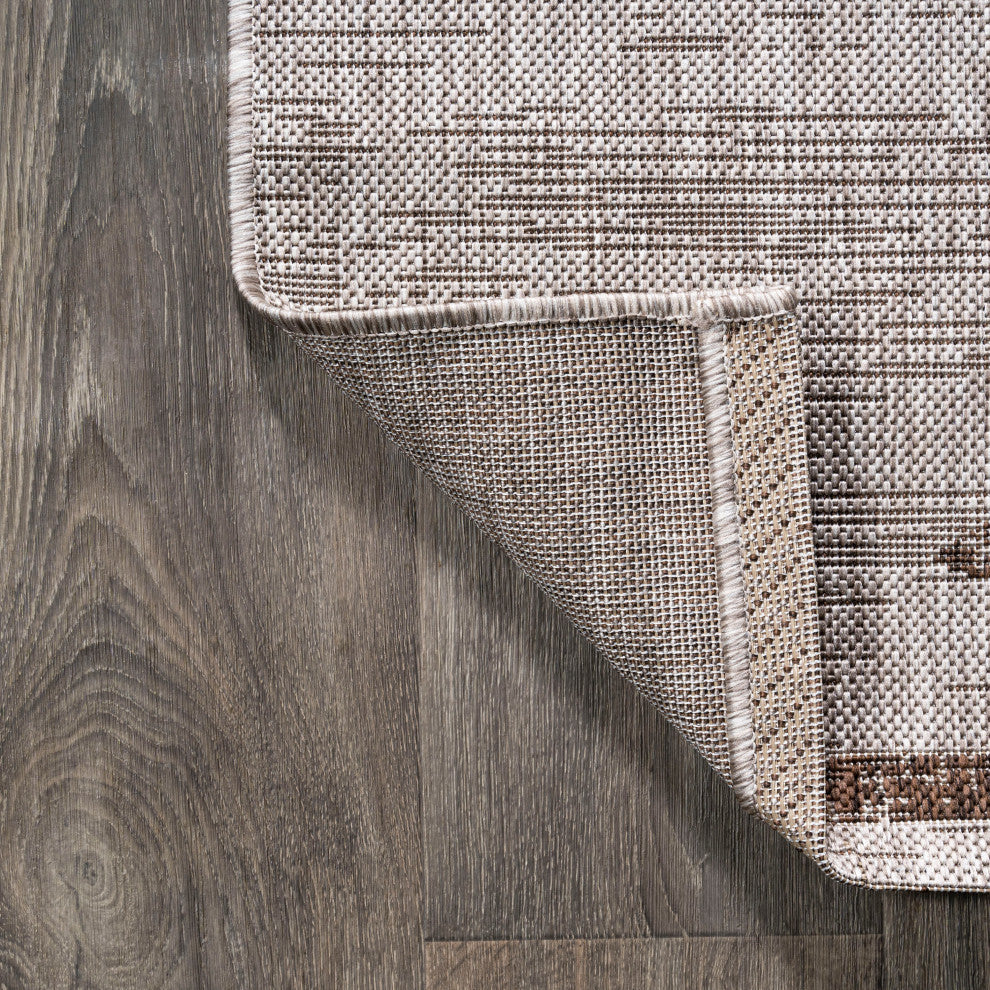 Zolak Berber Stripe Indoor/Outdoor Rug, Beige/Brown, 2 X 10