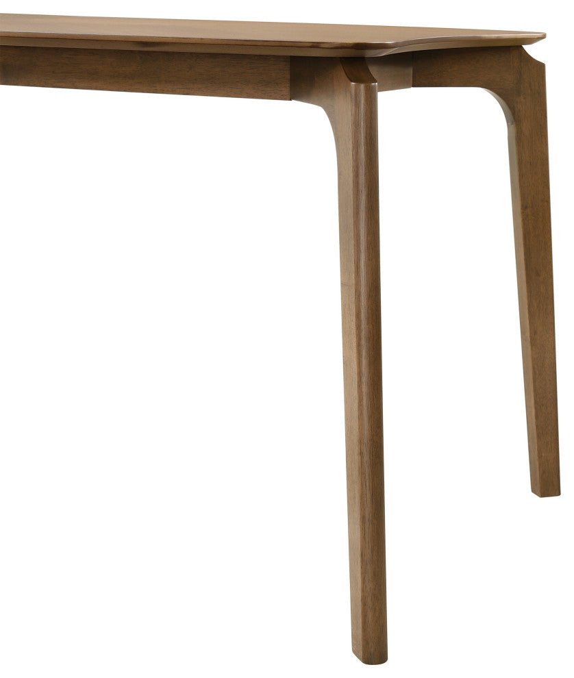 Kalia 7-Piece Wood Dining Set, Walnut Finish With Blue Fabric