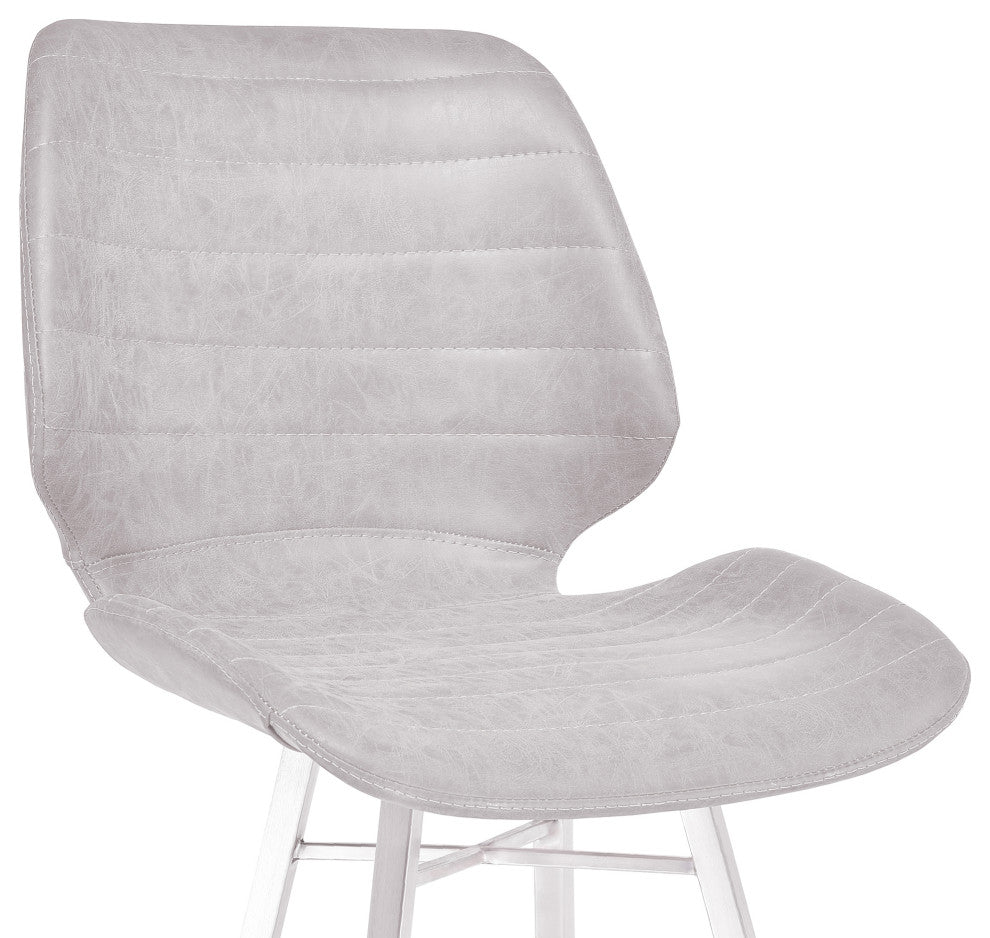 Valor 26" Counter Height Barstool, Light Vintage Gray Faux Leather