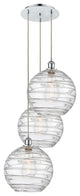 Athens Multi-Pendant, Polished Chrome, Clear Deco Swirl