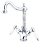 Kingston Brass Two-Handle Bathroom Faucet With Brass Pop-Up, Polished Chrome