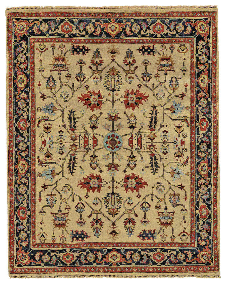 Weave & Wander Alden Rug, Camel/Black, 7'9"x9'9"