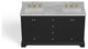 Cascade Bath Vanity, Black Onyx, 60", Gold Hardware, Double, Freestanding