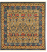 Unique Loom Navy Blue Carnation Edinburgh 6' 0 x 6' 0 Square Rug