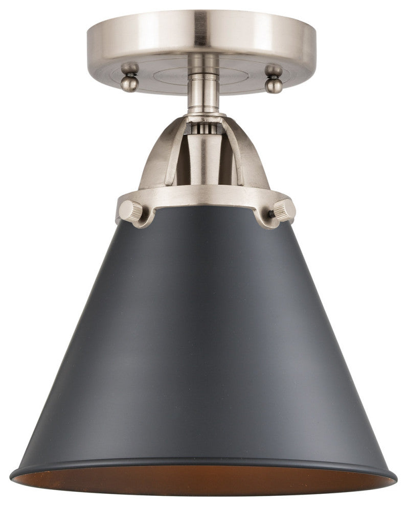 Innovations 288-1C-SN-M13-BK 1 Light Semi-Flush Mount, Brushed Satin Nickel
