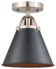 Innovations 288-1C-SN-M13-BK 1 Light Semi-Flush Mount, Brushed Satin Nickel