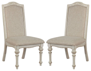Set of 2 Padded Side Chairs, Antique White