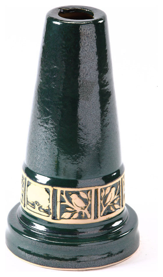 Zanesville Green Glazed Bird Bath