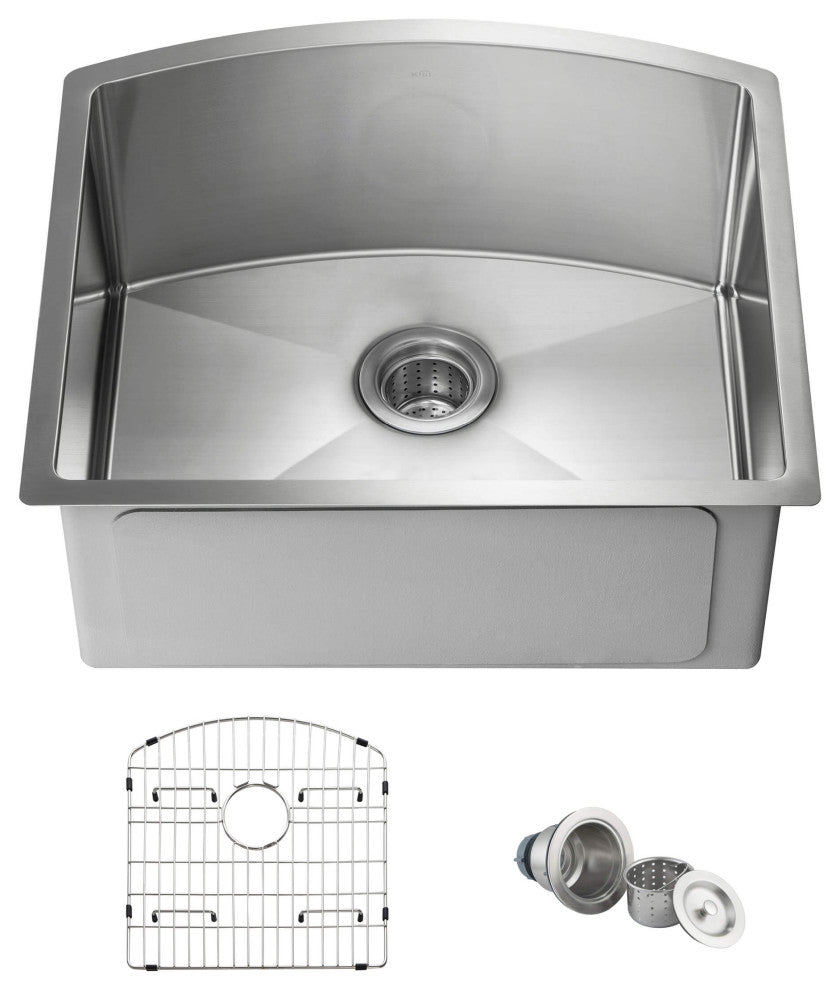22" Handcrafted Undermount Single Bowl 16 gauge Stainless Steel Kitchen Sink