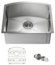 22" Handcrafted Undermount Single Bowl 16 gauge Stainless Steel Kitchen Sink