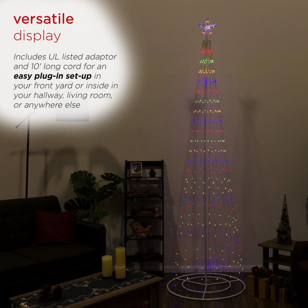 Large Tower Christmas Tree with Multi-Functional LED Lights