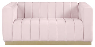 Marlon Velvet Upholstered Loveseat, Pink
