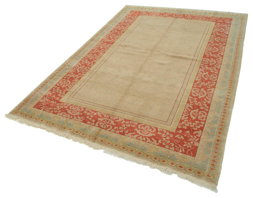 Rug N Carpet - Handwoven Oriental 5' 8" x 8' 4" Wool Oushak Area Rug