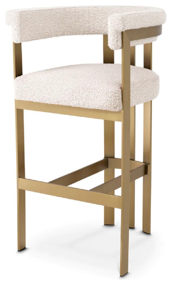 Modern Curved Bar Stool, Eichholtz Clubhouse, White