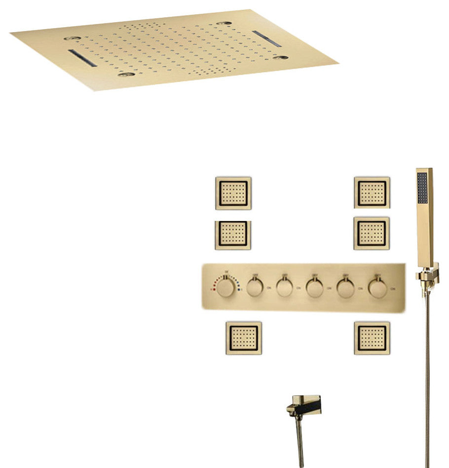 Led Musical Shower System With Hand Shower, Style 7 - Remote Control