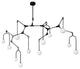 Airole | Creative Glass Chandelier for Living Room, Black, 9 Lights