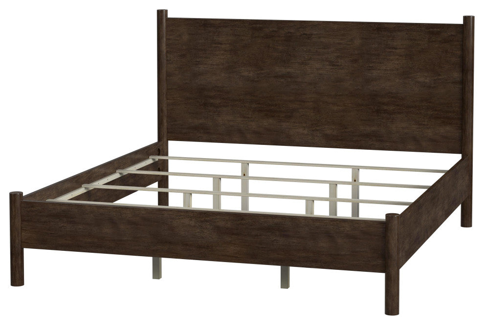 Lennon Rounded Leg Bed, Medium Brown, King