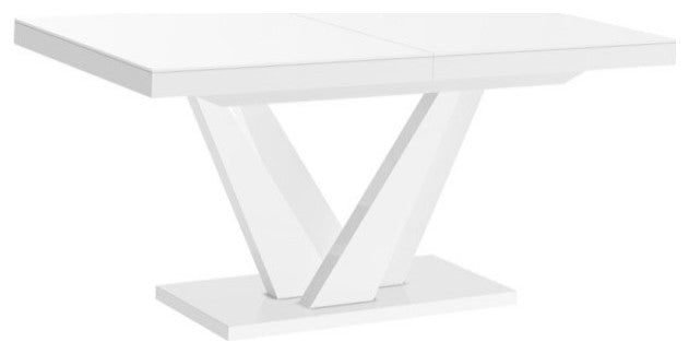 CHARA Dining Set, White/White/Green