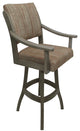 Swivel Counter Wood Bar Stool Casa on S-Base, Watusi Madder - Asian Grey, 30"