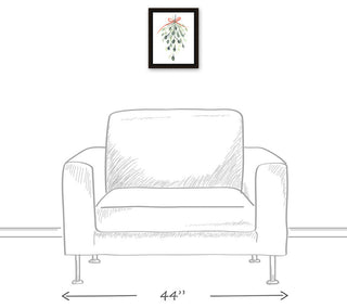 Watercolor Mistletoe Canvas Wall Art, Framed, 8"x10"