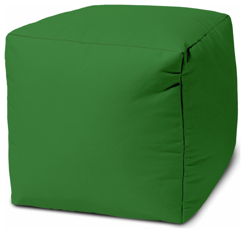 17  Cool Hunter Green Solid Color Indoor Outdoor Pouf Ottoman