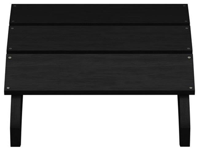 Sawyer Modern All-Weather Poly Resin Wood Adirondack Ottoman Foot Rest, Black