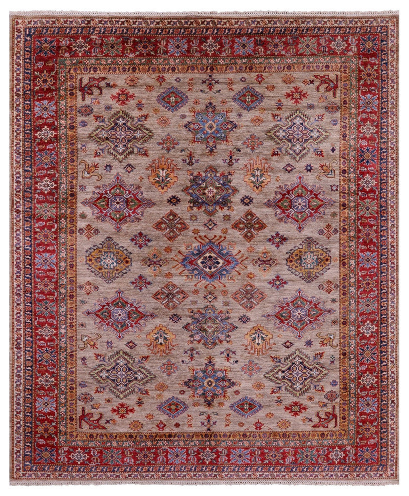 Super Kazak Hand Knotted Wool Rug 8' 0" X 9' 4" Q10346