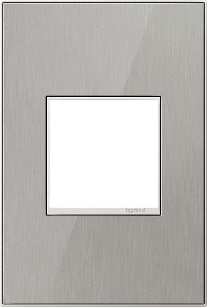 Adorne Real Metal 1-Gang Wall Plate, Brushed Stainless