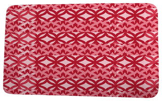 Nantucket Greeko Simple Geometric Print Bath Mat, Red, 21"x34"