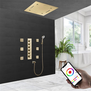 Remote Controlled Rainfall Led Shower System, Style 2- Remote Control Light