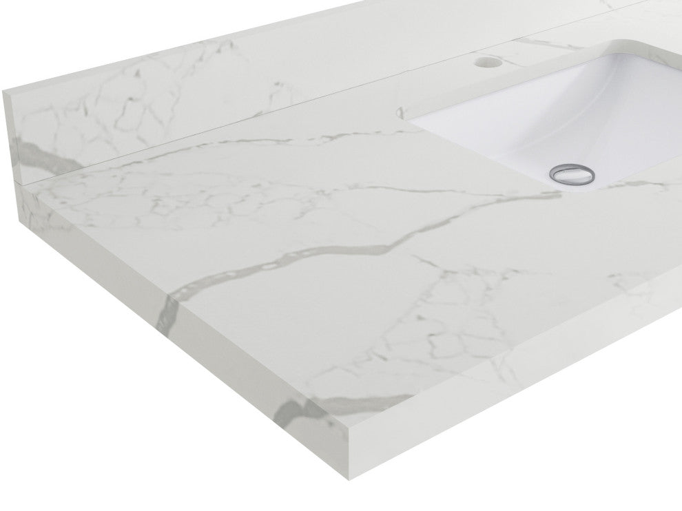 Charlotte 84 Double Sink Bath Vanity Graywashed 2" Calacatta Laza