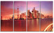 "Shanghai Skyline at Dawn" Panorama Cityscape Canvas Print48"x28", 4-Panels