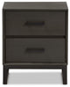Parris Rustic Gray Wood and Black Metal 2-Drawer Nightstand