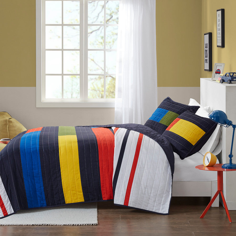 Urban Habitat Kids Morris Stripe Printed Quilt Set, Multi